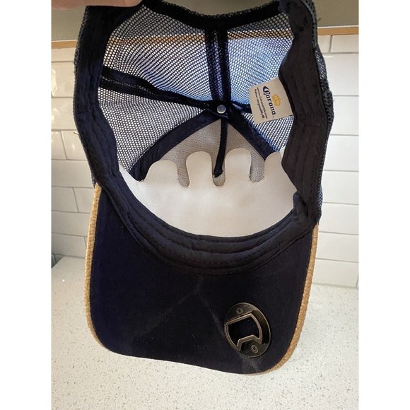 Corona Extra Straw Wicker Cap Hat w/Blue Mesh Snapback w/Bottle Opener (NEW) - Picture 8 of 8